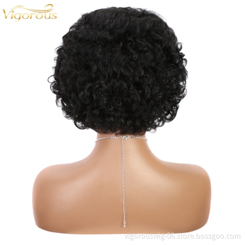 Vigorous vendor water wave wholesale cheap pixie cut short natural raw mink brazilian human hair grip headband wigs